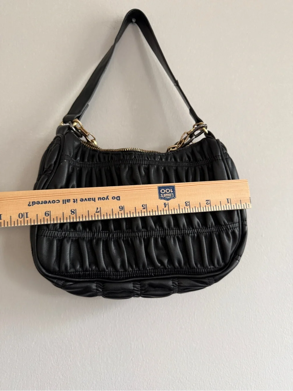 Steve Madden Black Quilted Shoulder Bag with Gold and Silver Chain Detail